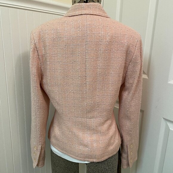 VTG HARVE BENARD SIZE 12 PEACH COLOR SILK AND VISCOSE FABRIC JACKET - Picture 4 of 8